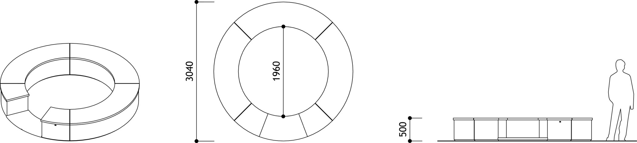 Уличная бетонная клумба К01