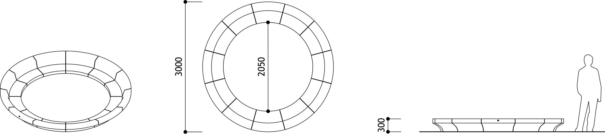 Уличная бетонная клумба K02