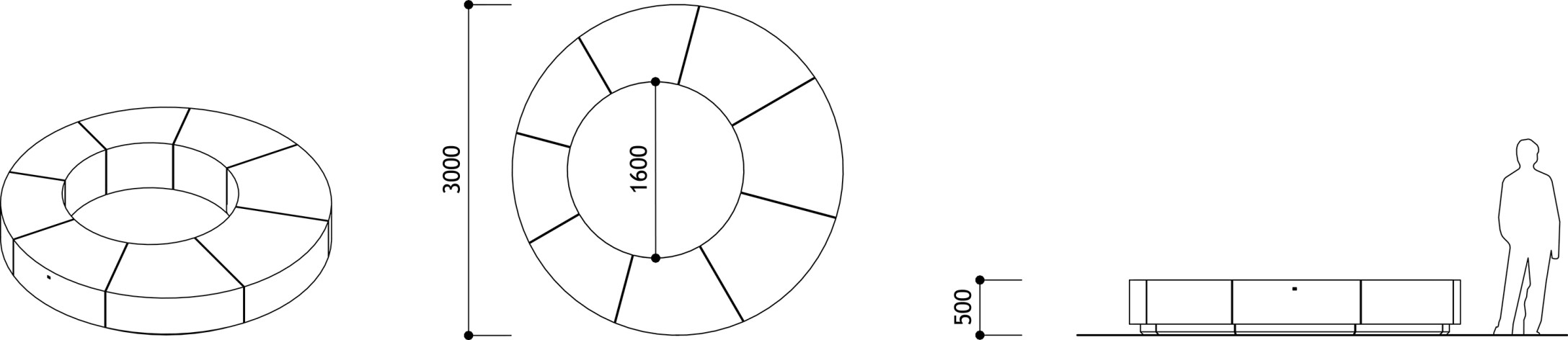 Уличная бетонная клумба K04