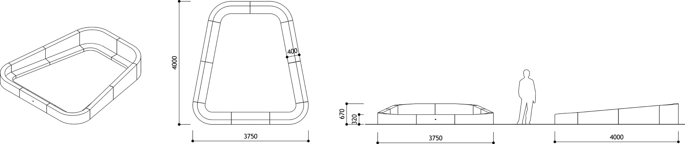 Уличная бетонная клумба K05