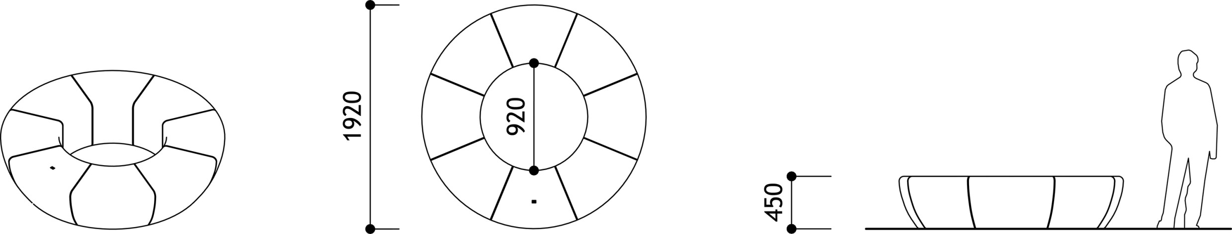 Уличная бетонная клумба K07