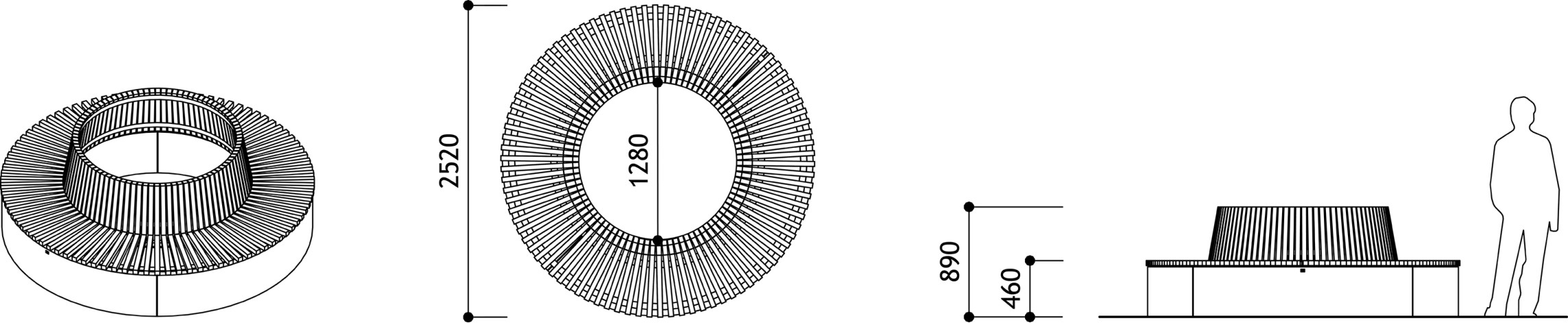 Уличная бетонная клумба K08