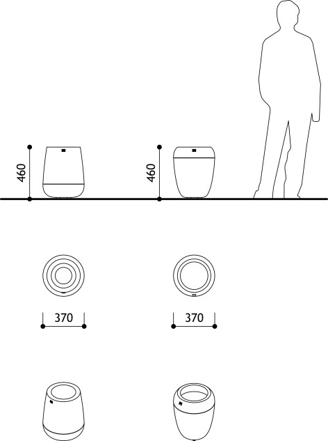 Бетонный вазон Коно A-V