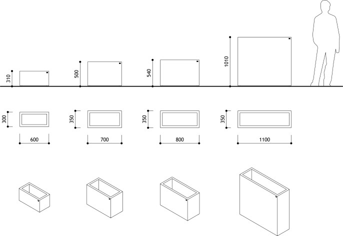 Бетонный вазон Олка S-XL