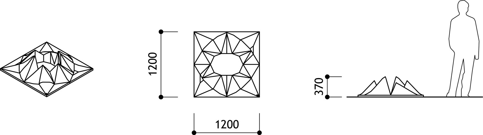 Уличная бетонная клумба Rock
