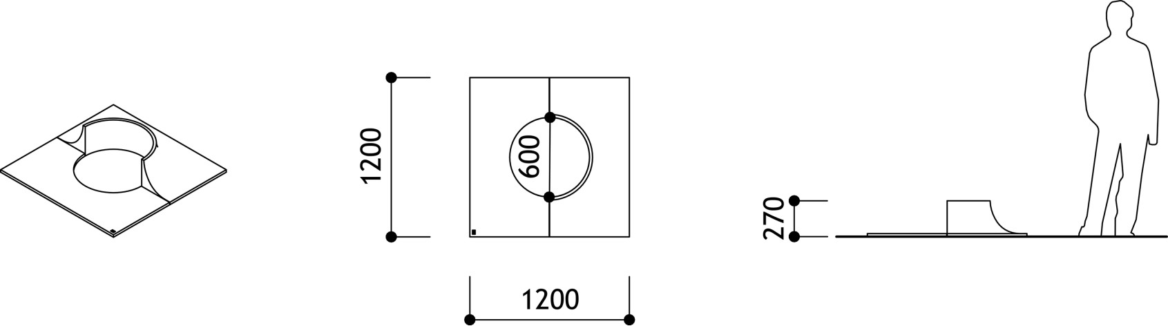 Уличная бетонная клумба Side